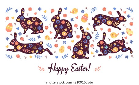 Holiday Easter card or festive banner, vector