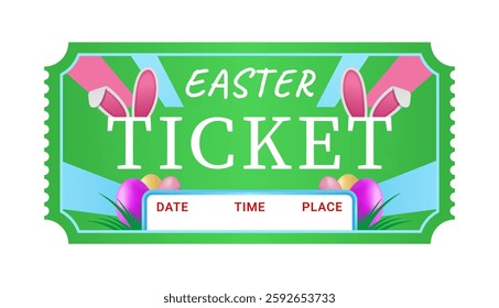 Holiday Easter ticket or coupon with date time and place