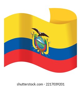 Vector de dibujos animados de iconos de ecuador de vacaciones. Cultura de viajes. Libertad nacional