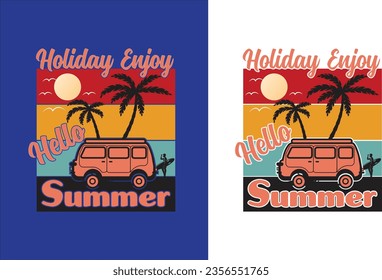 Holiday enjoy hello summer t-shirt design