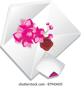 Holiday envelope with flowers. Vector