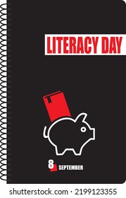 Holiday event in September - International Literacy Day. Vector illustration.