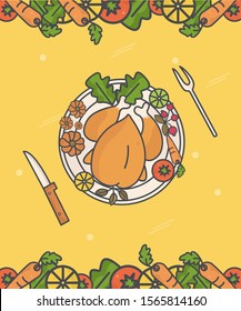 Holiday feast illustration for thanksgiving day