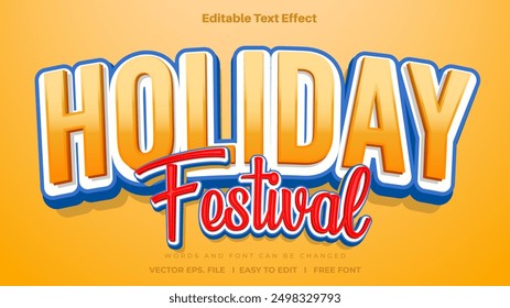 Holiday Festival text effect, Editable text bold and fun style.