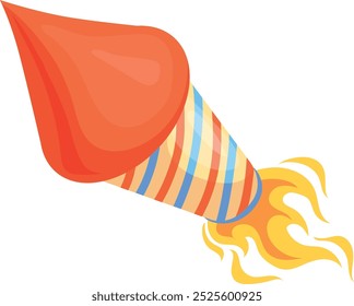 Festiva firecracker icono de dibujos animados. Bombero explosivo aislado en el fondo blanco