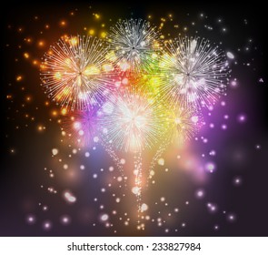 Holiday fireworks background