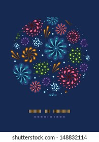 Holiday fireworks circle decor pattern background