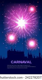 holiday fireworks festival celebration greeting invitation postcard culture and tradition carnival party concept