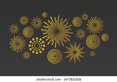 Holiday fireworks. Festive vector background.