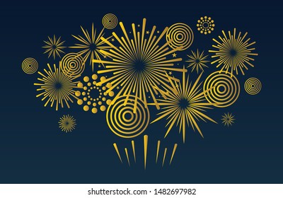 Holiday fireworks. Festive vector background.