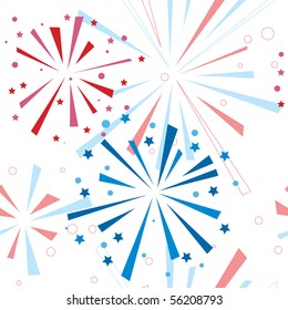 Holiday fireworks seamless pattern. Vector illustration