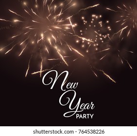Holiday fireworks vector background. Can be used for New Year party or Christmas greeting cards. EPS10