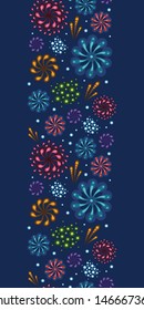 Holiday fireworks vertical seamless pattern background