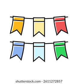 holiday flags color icon vector. holiday flags sign. isolated symbol illustration
