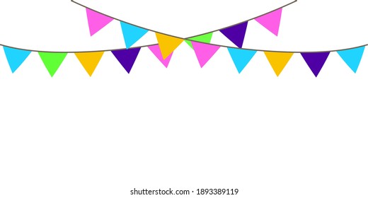 Holiday flags, great design for any purposes. Holiday flags for celebration decoration design. Stock image. EPS 10.