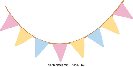 Holiday flags, great design for any purposes. Holiday flags for celebration decoration design. Stock image. EPS 10.