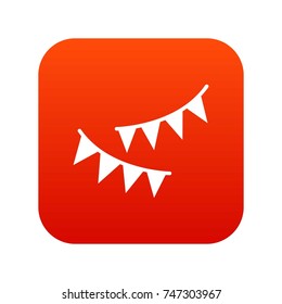 Holiday flags icon digital red for any design isolated on white vector illustration