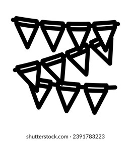 Fahnen für Feiertage, Symbol, Vektorgrafik. Feiertagsflaggen-Schild. isoliertes Kontursymbol