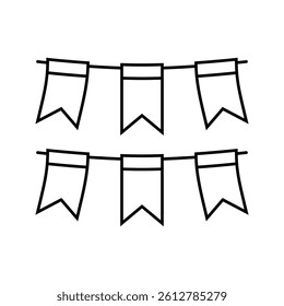 holiday flags line icon vector. holiday flags sign. isolated contour symbol black illustration