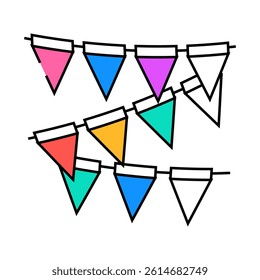 holiday flags line icon vector. holiday flags sign. isolated symbol illustration