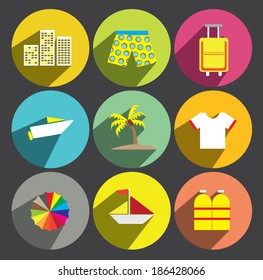 holiday flat icon set
