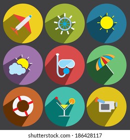 holiday flat icon set