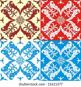 Holiday floral background pattern.Original vector illustration inspired by classical ornaments