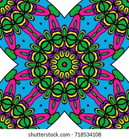 holiday floral seamless mandala pattern. vector illustration