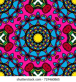 holiday floral seamless mandala pattern. vector illustration