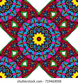 holiday floral seamless mandala pattern. vector illustration