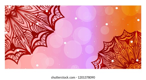 Holiday Flyer With Floral Mandala Ornaments. Vector Oriental design. Islam, Arabic, Indian, Ottoman Motifs