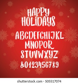 Holiday font, lettering, numbers