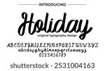 Holiday Font Stylish brush painted an uppercase vector letters, alphabet, typeface