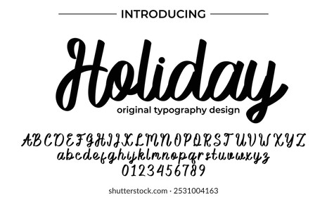 Festiva Font Pincel elegante pintado con letras mayúsculas de Vector, alfabeto, tipografía