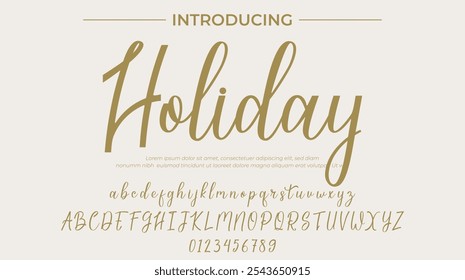 Holiday Font Stilvoller Pinsel gemalt ein Großbuchstaben, Vektorbuchstaben, Alphabet, Schrift