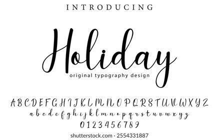 Holiday Font Stylish brush painted an uppercase vector letters, alphabet, typeface