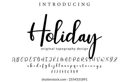 Holiday Font Stylish brush painted an uppercase vector letters, alphabet, typeface