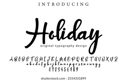 Holiday Font Stylish brush painted an uppercase vector letters, alphabet, typeface