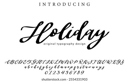 Holiday Font Stylish brush painted an uppercase vector letters, alphabet, typeface