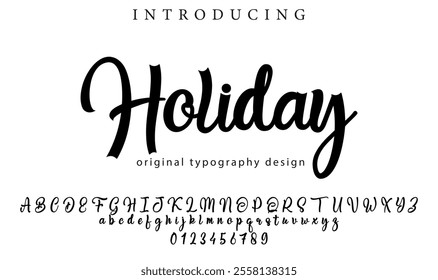 Holiday Font Stylish brush painted an uppercase vector letters, alphabet, typeface