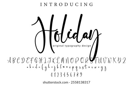 Holiday Font Stylish brush painted an uppercase vector letters, alphabet, typeface