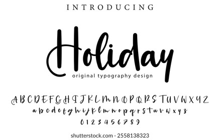 Holiday Font Stylish brush painted an uppercase vector letters, alphabet, typeface