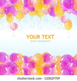 Holiday frame with colorful balloons Vector