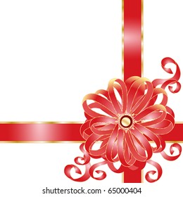 Holiday frame with pink bow and ribbons