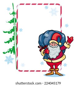 Holiday frame with Santa Claus