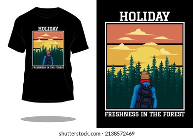 holiday freshness in the forest retro t shirt design