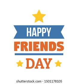 Holiday friend day logo. Flat illustration of holiday friend day vector logo for web design