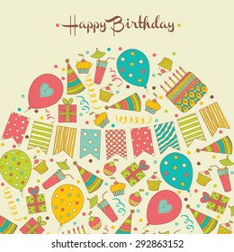 Holiday. Fun postcard. Vector illustration.