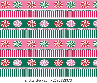 holiday fun print, candies and stripes