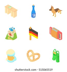 Holiday in Germany icons set. Cartoon illustration of 9 holiday in Germany vector icons for web